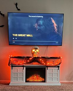 White Electric Fireplace TV Stand