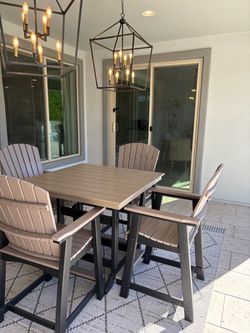 Outdoor Poly Lumber Bar Height Dining Set