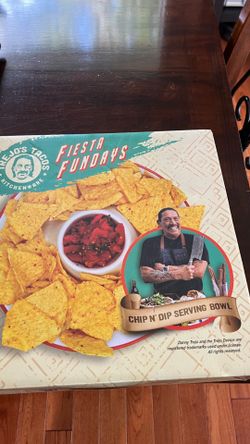 Chips n dip ceramic serving bowl