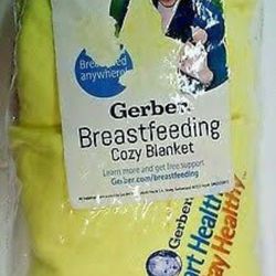 NEW (never used, sealed in plastic) Gerber soft yellow breastfeeding cover up baby nursing blanket