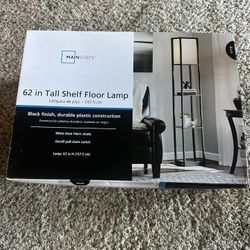 NEW in Box – Mainstays 62" Floor Lamp w/ Shelf – Retails $49!