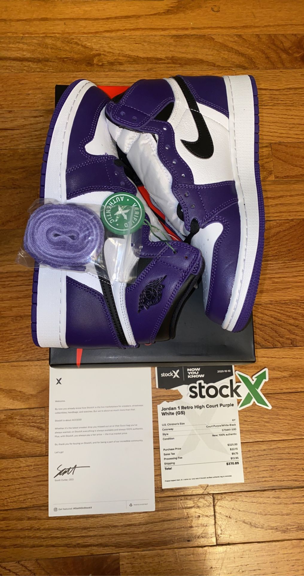 Jordan 1 Court Purple