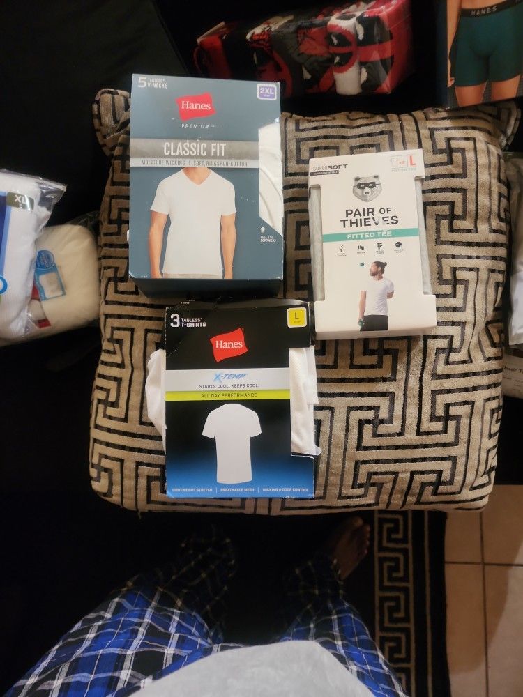 V Neck and Xtemp Hanes