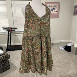 Paani Paisley Print Tiered Sundress