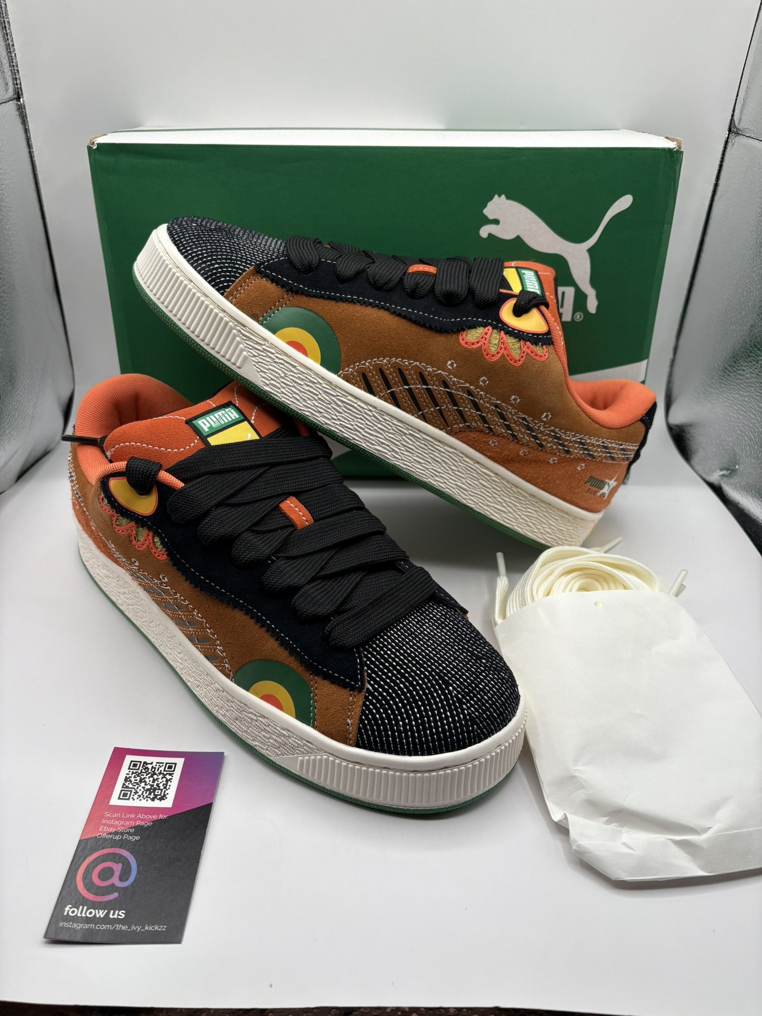 New PUMA Suede XL Dia de los Muertos Carmel Latte Black Día Mens Size 10.5