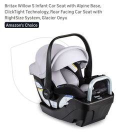 Britax Willow S Infant Car Seat with Alpine Base, ClickTight Technology, Rear Facing Car Seat with RightSize System,