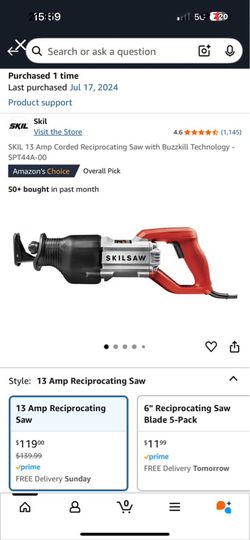 Skilsaw 13 amp reciprocating saw