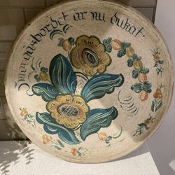 Wooden decorative floral round wall art 15 inches