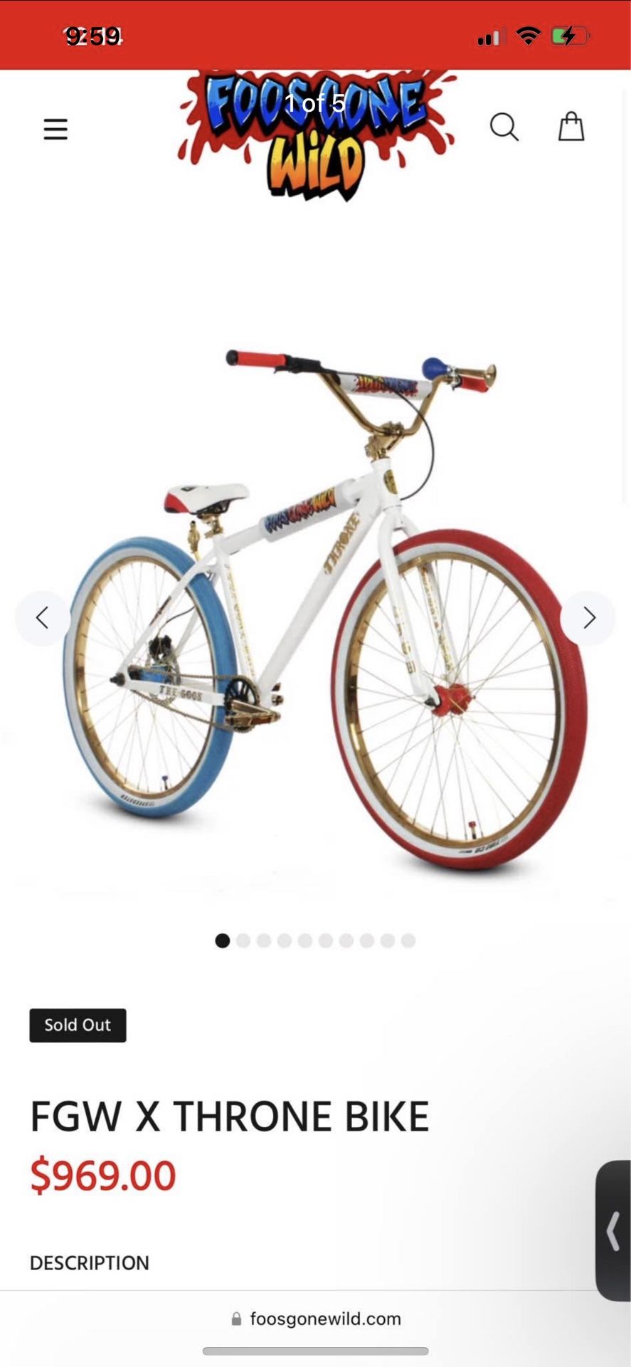 New FoosGoneWild Bike In Sealed Box