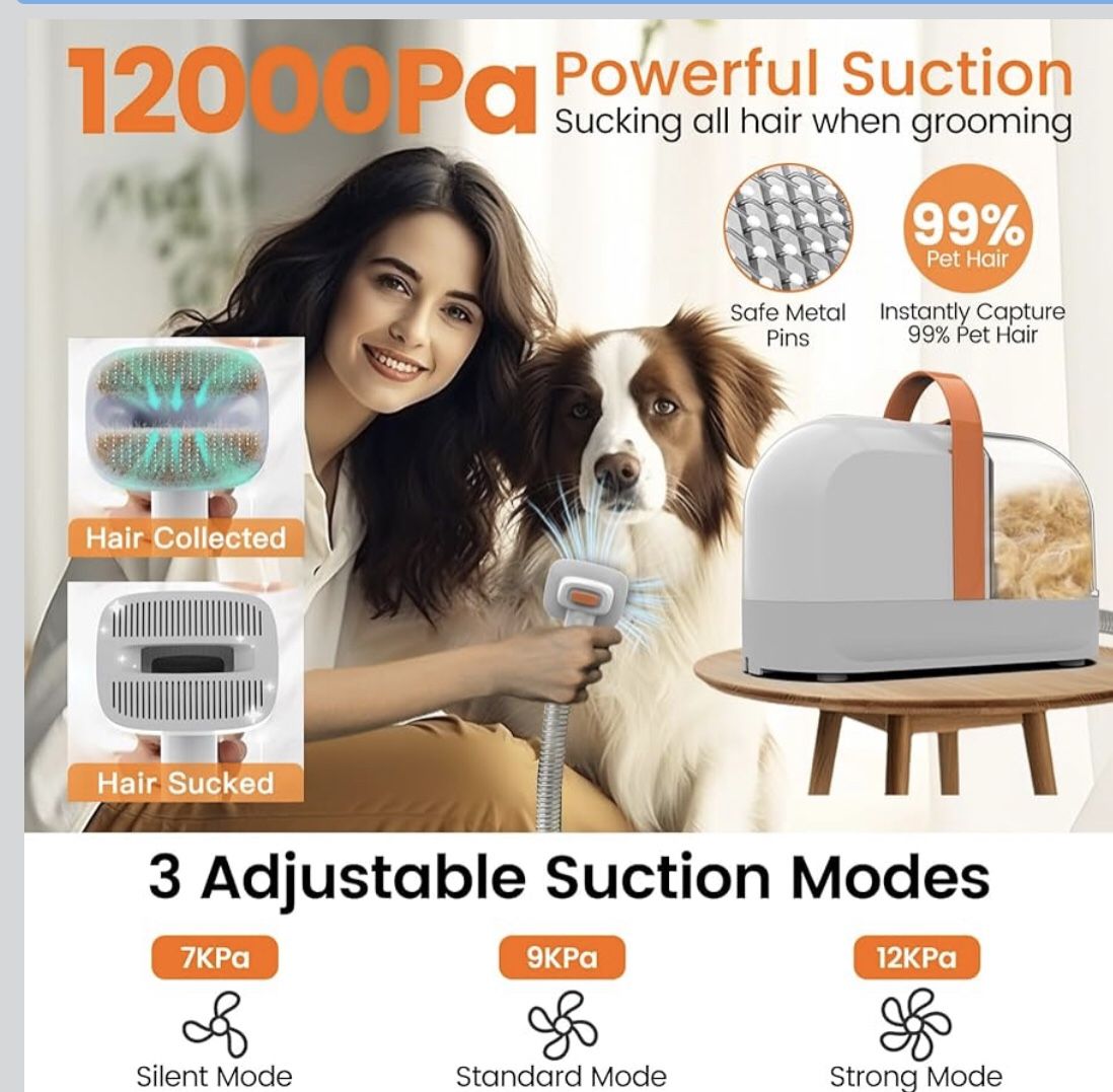 New.Dog Grooming Vacuum Kit,with Pet Clippers,Pet Hair Vacuum, Save money and do it yourself
