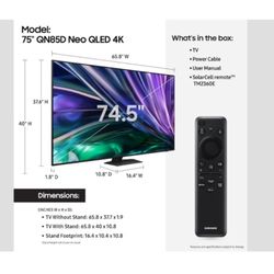 SAMSUNG 75"INCH NEO QLED 4K Q85D 
