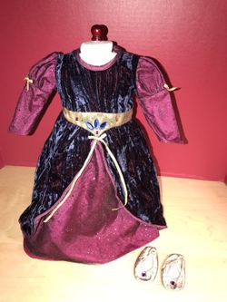 AMERICAN GIRL DOLL PRINCESS DRESS WITH SHOES