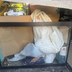 All-in-One Aquarium Starter Kit 20-gallon glass tank Hood with feeding door