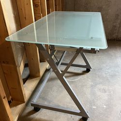 Glass top PC desk