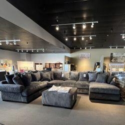 Grey 4PC Chaise Sectional Couch