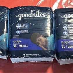 GOODNIGHTS XL 95-120lbs 21 Count 4 Packs Available