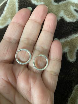 Real silver hoop earrings $17