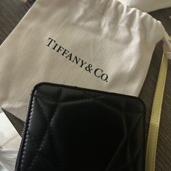 AUTHENTIC TIFFANY & CO WALLET RETURN TO TIFFANY LEATHER PADDED ZIP WALLET QUILTED
