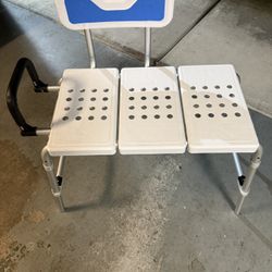 NEVER USED Heavy Duty Bath and Shower Bench with Adjustable Height and Reversible backrest