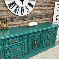 Beautiful Modern Teal Buffet Or Dresser 