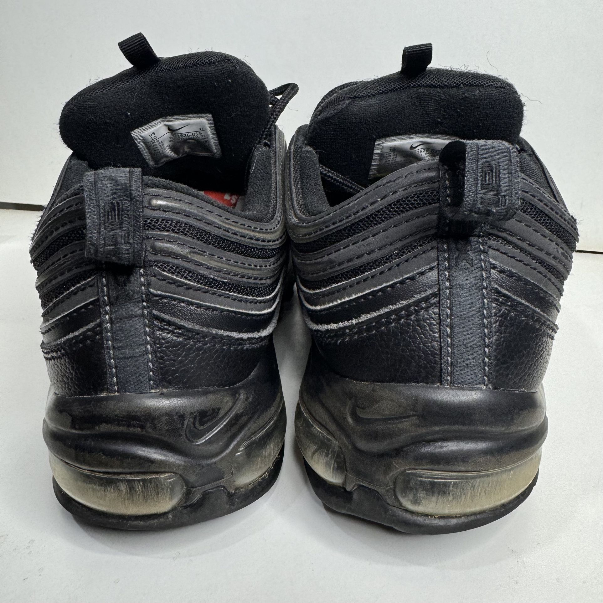 Men's size 10 Nike Air Max 97 Black terry cloth triple running