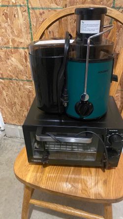 Toaster oven and juicer machine bundle.