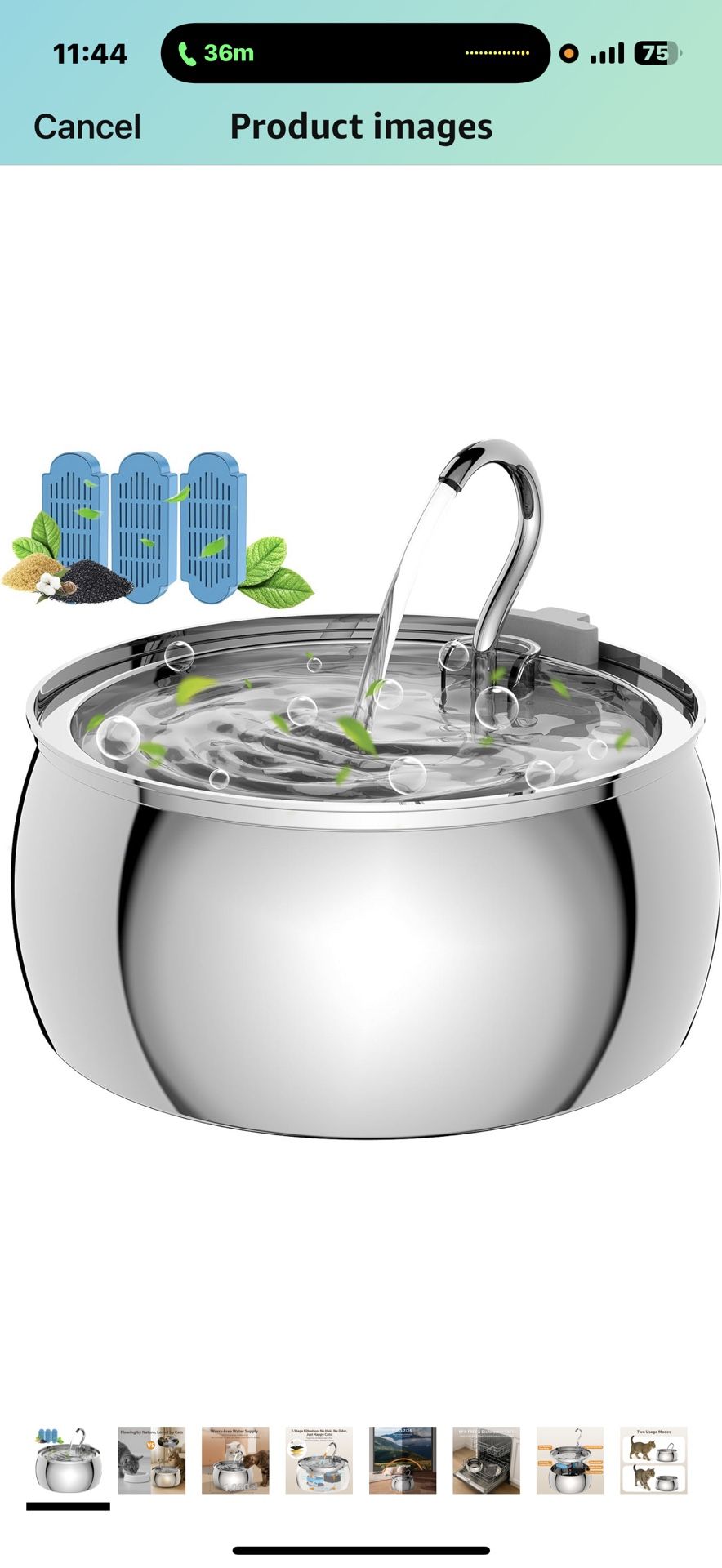 Stainless Steel Cat Water Fountain: 1.06 Gal Large Capacity Cat Fountain for Drinking - Ideal for Multiple Pets, Ultra Quiet Pump and Dishwasher Safe,