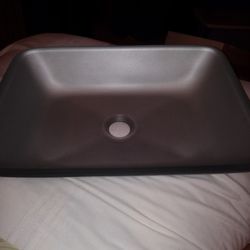 New Silver Glass Bathroom Sink 