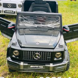 12V Kids Ride On Car Mercedes G63 AMG White ..Black ..Red Available LED LIGHTING This model features realistic LED front headlights. SOUND SYSTEM Equ