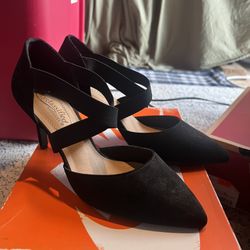 Black Suede Small Heel 