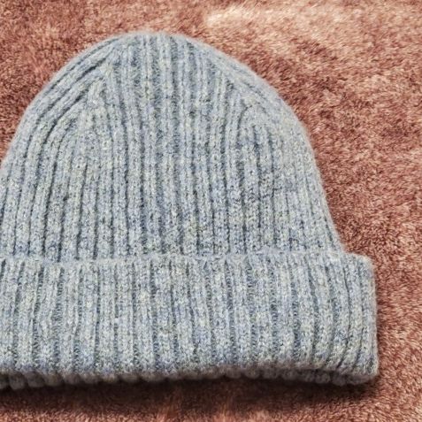PORTOLANO Ribbed Cashmere Beanie Gray 7.5