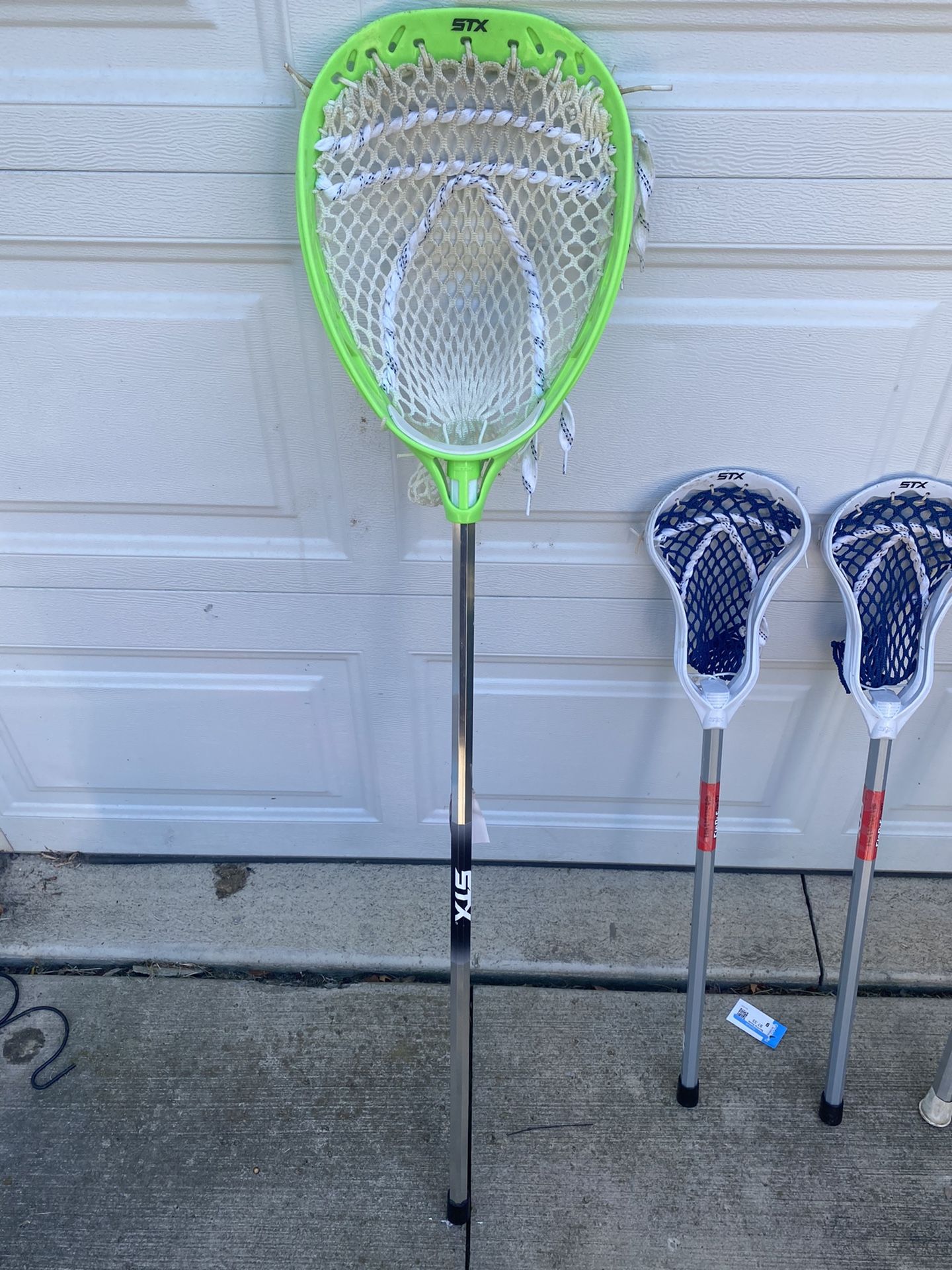 STX lacrosse goalie stick lime green head