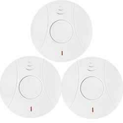 3 Pack Photoelectric Smoke and Carbon Monoxide Detector, Smoke Alarm Sealed-in 10 Year Lithium Battery-Operated (White)