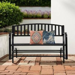 4 ft. Outdoor Patio Steel Glider Porch Chair Loveseat Bench