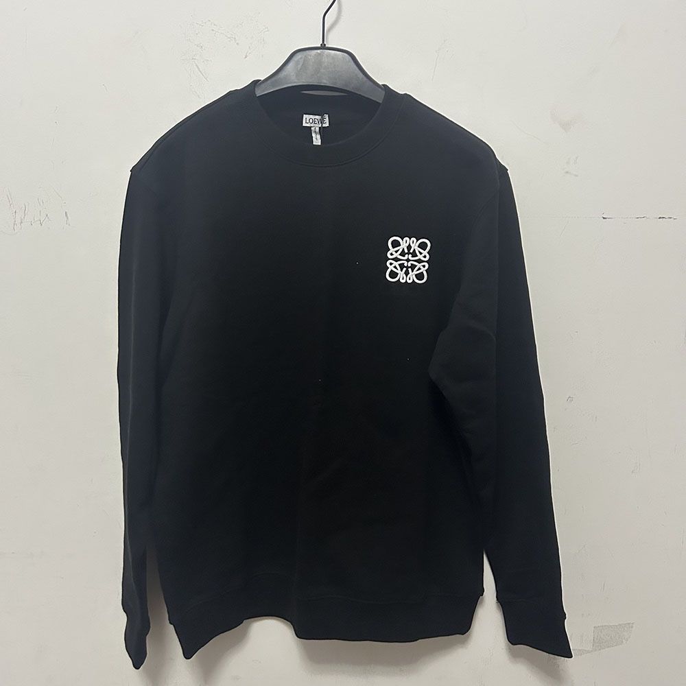 Loewe Black Round Neck Embroidered Sweatshirt 