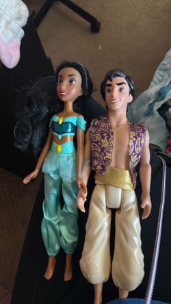 Aladdin &. Jasmine Disney dolls rare oop
