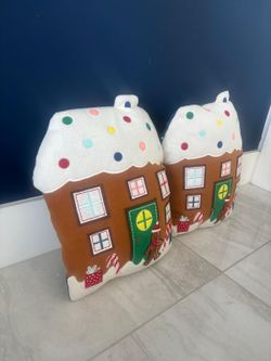 Gingerbread house pillows 16 x 14  $35 for both