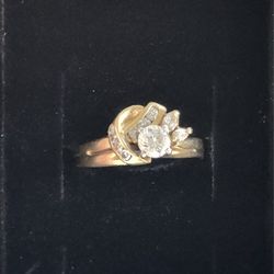 Engagement Gold 14k Real Diamond Ring