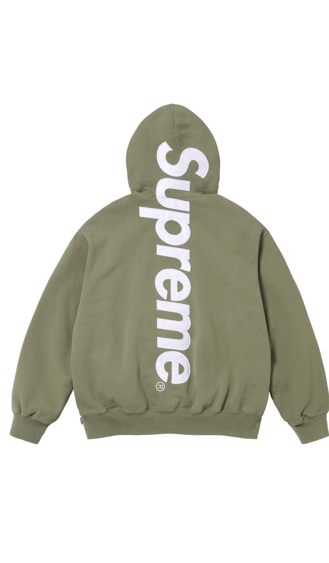 SUPREME SATIN APPLIQUE HOODIE SIZE MEDIUM