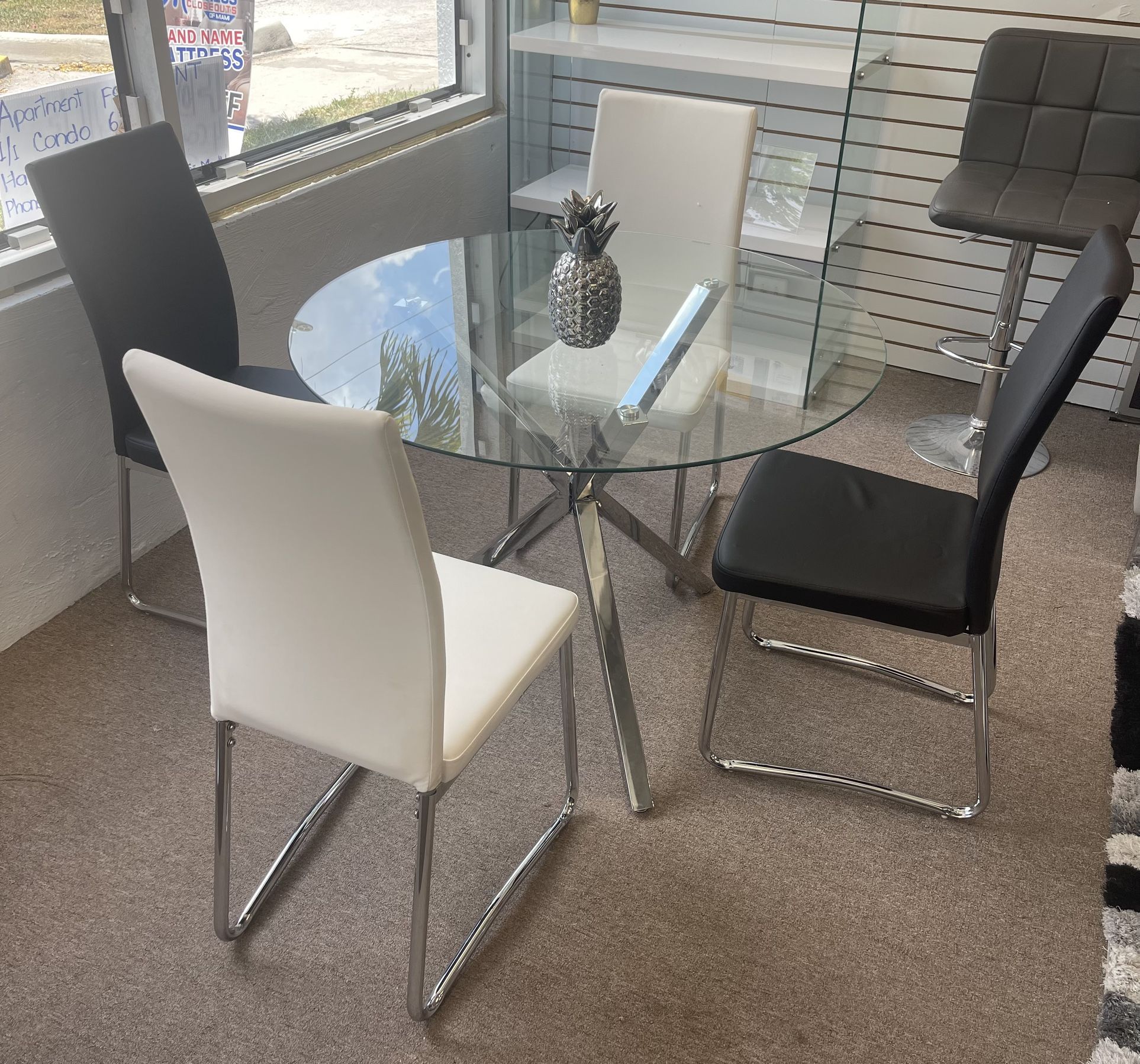 5-Piece Glass Dining Set