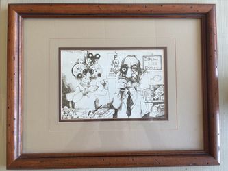 Framed Optometrist Cartoon Print Signed Charles Bragg