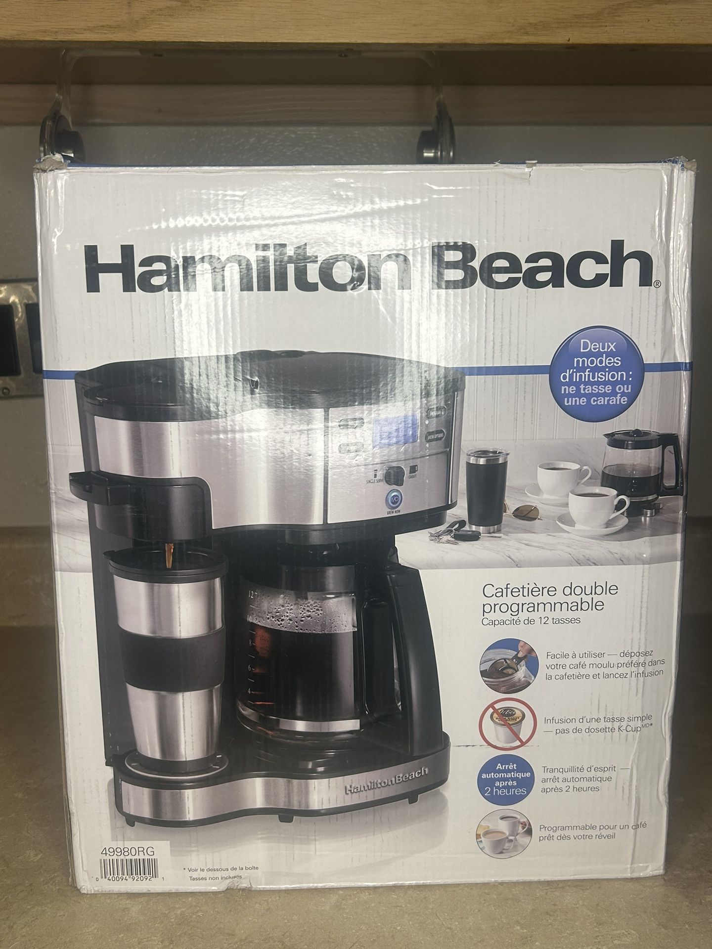 for Two way Programmable Coffee Maker Single Serve or 12 Cup Black