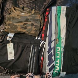 Mens XXL Bundle (Old Navy Long Sleeves, Adidas Pants With Tags And 4 Pairs Of XXL SHORTS)