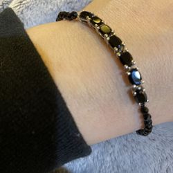 Natural Black Spinel Bracelet - Up To 8”
