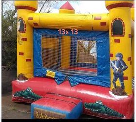used bounce houses 3 tables 20 metal chairs