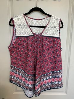 Westport Sleeveless Blouse with Lace Size XL