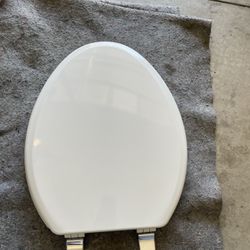 New Kohler Elongated Wood Chrome Toilet Seat