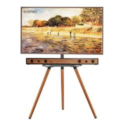 6925: New Tripod Easel TV Stand for 43 to 65 Inch LCD LED OLED Screen, Height Adjustable and Swievel TV Stand, Portable Corner TV Floor Stand with Woo