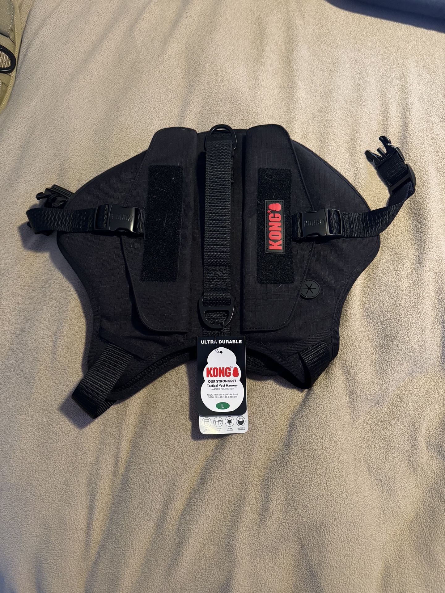 Kong Tactical Vest Harness Black Size Large