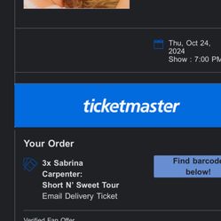 Sabrina Carpenter Tickets 10/24 Orlando 